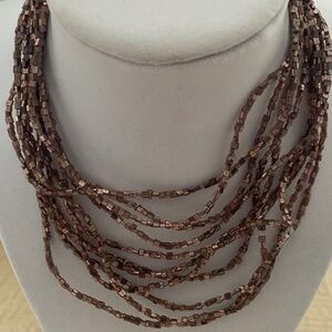 Necklace and Bracelets. Costume, Handmade Jewelry in Mauve, Purple Beads, Sequin